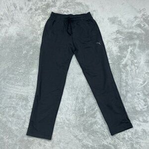 Puma Mens Black Jogger Pants Medium Cotton Blend Drawstring Waist a0856